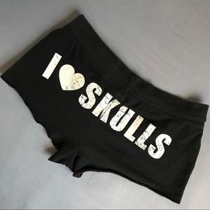 SOLD ON M / I Love Skulls Distressed Sleep Shorts
